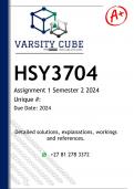 HSY3704 Assignment 1 &lpar;DETAILED ANSWERS&rpar; Semester 2 2024 - DISTINCTION GUARANTEED