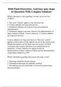 B260 Fluid Electrolyte&comma; Acid base quiz chapt 42 Questions With Complete Solutions