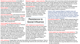 Resistance to Social Influence (with evaluation)