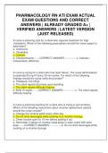PHARMACOLOGY RN ATI EXAM ACTUAL EXAM QUESTIONS AND CORRECT ANSWERS &vert; ALREADY GRADED A&plus; &vert; VERIFIED ANSWERS &vert; LATEST VERSION &lpar;JUST RELEASED&rpar;