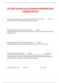 ATI CMS&colon; Nursing Care of Children QUESTIONS AND ANSWER 2024&sol;25
