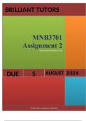 MNB3701 Assignment 2 &lpar;COMPLETE ANSWERS&rpar; Semester 2 2024 &lpar; - DUE 5 August 2024 &semi; 100&percnt; TRUSTED Complete&comma; trusted solutions and explanations&period;