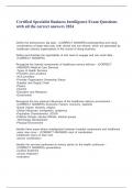Certified Specialist Business Intelligence Exam Questions with all the correct answers 2024