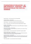 FOUNDATIONS OF EDUCATION - AN EMS APPROACH - CHAPTER 2 - EMS EDUCATOR ROLES TEST WITH ALL ANSWERS
