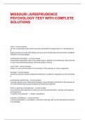 MISSOURI JURISPRUDENCE PSYCHOLOGY TEST WITH COMPLETE SOLUTIONS