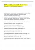 PSI Perinatal Mental Health Certification Exam Questions With Complete Solutions&period;