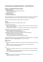 Communication Campaigns and Research Lectures & Literature