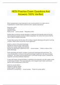   HESI Practice Exam Questions And Answers 100&percnt; Verified&period;