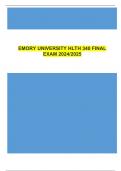 EMORY UNIVERSITY HLTH 340 FINAL EXAM 2024&sol;2025