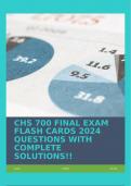 CHS 700 FINAL EXAM FLASH CARDS 2024 QUESTIONS WITH COMPLETE SOLUTIONS&excl;&excl;