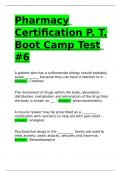 Pharmacy Certification P&period; T&period; Boot Camp Test &num;6