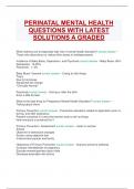  PERINATAL MENTAL HEALTH QUESTIONS WITH LATEST SOLUTIONS A GRADED