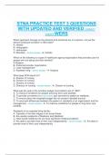 STNA PRACTICE TEST 3 QUESTIONS WITH UPDATED AND VERIFIED ANSWERS