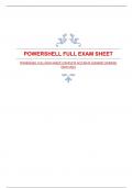 POWERSHELL FULL EXAM SHEET&vert;COMPLETE ACCURATE ANSWERS&vert;VERIFIED EXAM 2024