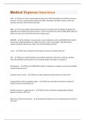 Medical Expense Insurance Questions and Answers Solved 100&percnt;