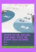 INTRO TO GE&comma; RECON&comma; AND EAB - ECCC GE EXAM 2024 SCORED A&plus;