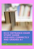ECCC ENTRANCE EXAM STUDY GUIDE &lpar;SOLVED&rpar; CORRECTLY AND GRADED A&plus;