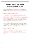  CALMHSA MEDI-CAL PEER SUPPORT CERTIFICATION EXAM &lpar;ACTUAL&rpar;  2024 QUESTIONS AND ANSWERS