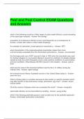 Pest and Pest Control EXAM Questions and Answers 2024