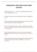  FIREFIGHTER 1 BEFO FINAL STUDY GUIDE &lpar;ACTUAL&rpar; 2024 QUESTIONS  AND ANSWERS