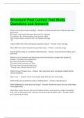 Structural Pest Control Test Study Questions and Answers