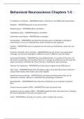 Behavioral Neuroscience Chapters 1-5&period;Fundamental exams with solutions