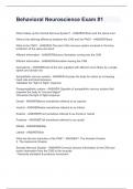 Behavioral Neuroscience Exam -1&period;Question with strong answers 2024