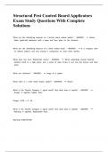 Structural Pest Control Board Applicators Exam Study Questions With Complete Solutions