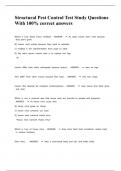 Structural Pest Control Test Study Questions With 100- correct answers