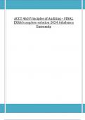 ACCT 460 Principles of Auditing &ndash; FINAL EXAM complete solution 2024 Athabasca University