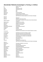 Medische Terminologie Penning/Velthoven, 3e druk, woordenlijst