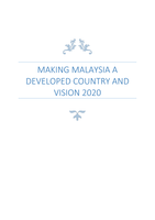 Malaysia A Developed Country in 2020 - Wawasan 2020