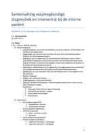 Samenvatting verpleegkundige diagnostiek en interventie bij de interne patiënt