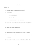 Practice Test/ Study Guide Exam 1- Psychology of Gender