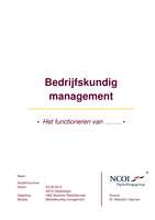 Moduleopdracht 'Bedrijfskundig management' - cijfer 6.0
