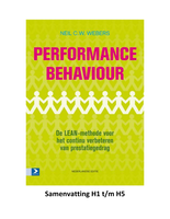 Samenvatting Performance Behaviour Hoofdstuk 1t/m5