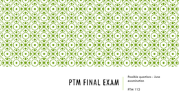 Practical Theology & Missiology (PTM) 112 TEST & EXAM Questions and ANSWERS