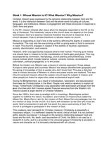 Missiology 142 Exam Answers on Missio Dei&comma; Missiology in the Academy&comma; Mission in the OT & NT&comma; Paul's Missionary Methods&comma; & Perspectives in Mission