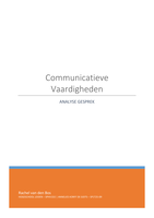 Communicatieve vaardigheden verslag Analyse