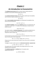 Econometrics - Summary
