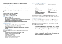 Summary Strategic Marketing Management 2017