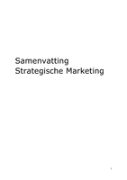 Samenvatting strategische marketing