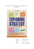 Samenvatting Strategisch Management I (Exploring Strategy) blok 7 Bedrijfskunde MER