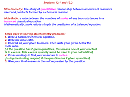 Stoichiometry First Lesson