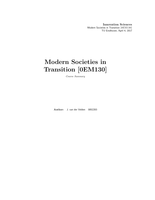 Summary Modern Societies in Transition (0EM130) April 2017