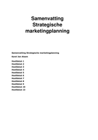 Samenvatting Strategische marketingplanning - Auteur: Karel Jan Alsem
