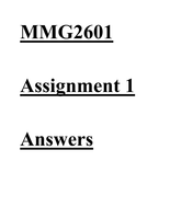 MMC2601 ASSIGNMENT 1 ANSWERS