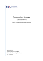 1ZV10 - Organization Strategy & Innovation Samenvatting
