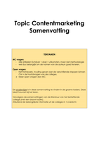 Samenvatting Topic Content Marketing 