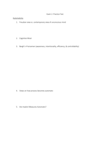 Practice Test for Exam 2- Social Cognition 